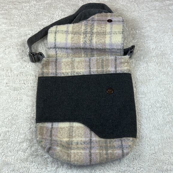 Unbranded Felted plaid large crossbody bag - Picture 3 of 7
